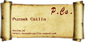 Puzsek Csilla névjegykártya